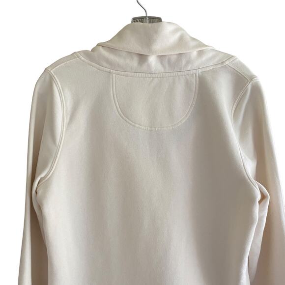 L.L. BEAN Women's Size S Shawl Collar Sweatshirt Top Cream Pullover VN06135 - Picture 6 of 9